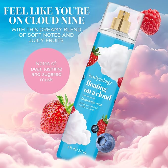 Bodycology Long-Lasting Fragrance Body Mist, Floating On A Cloud, 8 fl oz