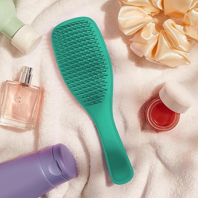 Tangle Teezer Ultimate Detangler Curly Hair Brush, Dry & Wet Hairbrush, Reduces Frizz & Breakage, for 3C to 4C Curly Hair Types, Aqua Green