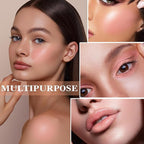 Cream Blush Stick with Brush and Makeup Sponge,Waterproof Multi Cream Makeup Stick,Lightweight,Long-lasting,2 in 1 Multi Blush for Cheeks & Lip Tint & Eyeshadow H