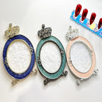 3 Pcs Nail Art Palette, Nail Art Painting Mixed Color Palettes Crown Nail Holder Retro Nail Art Display Board, Nail Art Display Tools Photography Props