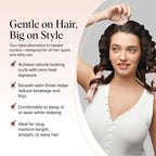 Kitsch Satin Heatless Curling Set – Heatless Hair Curler for Women, Hair Curler to Sleep In - with 2 Satin Scrunchies for Overnight Curls – No Heat Damage Styling with Heatless Curler - Micro Dot