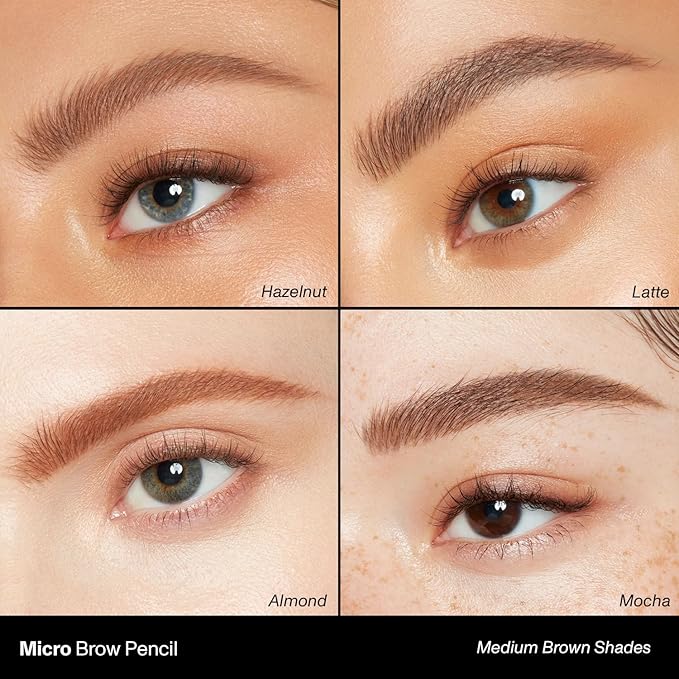 Morphe Micro Dual Eyebrow Pencil - Dual-Ended Brow Pencil Featuring a Retractable, Ultra-Precise, Pointed Tip - Richly Pigmented, Smooth-Gliding, Long-Lasting Wax Formula - Latte (0.003 oz)