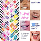 Blossom Scented Roll on Lip Gloss, Infused with Real Flowers, Made in USA, 0.40 fl oz, 2 pack, Cherry/Coconut