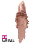 Maybelline Color Sensational Lipstick, Lip Makeup, Cream Finish, Hydrating Lipstick, Nude, Pink, Red, Plum Lip Color, Bare Reveal, 0.15 oz; (Packaging May Vary)
