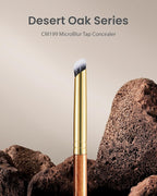 Desert Oak Series MicroBlur Tap Concealer - 6mm Finger-Tip Precision Brush for Tear Troughs & Acne Spots, Vegan Nylon, Bubinga Handle (CM 199)