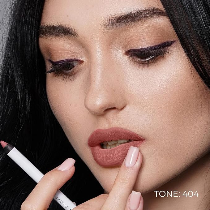 Matte Gel Lip Liner Pencil | Weightless & CreamyTexture - Sharpenable - Longwear & Waterproof - High Pigmented & Flawless Finish - Cruelty-free & Paraben-Free - 404, 1,7g/0.05oz. (Berry)
