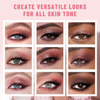 6 Colors Mini Naked Eyeshadow Makeup Palette Blush-colored Neutral Tone Eye Shadow Matte & Shimmer Nude Make Up Pallet with Mirror Blendable Highly Pigmented Travel Size Gift Kit 03