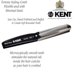 Kent 82T Handmade Folding Pocket Comb for Men, Fine Tooth Hair Comb Straightener for Everyday Grooming Styling Hair, Beard or Mustache, Use Dry or with Balms, Saw Cut Hand Polished, Made in England