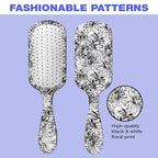 The Knot Dr. hair brush by Conair - Detangling hair brush - Removes Knots and Tangles in wet or dry hair- hair brushes for women - Floral Print