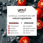 Yes To Face Wipes for Women and Men, Charcoal Facial Cleansing Wipes for use as a Make Up Remover, Cleaning, Soothing, Tomatoes (Pack of 2)