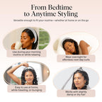 Kitsch Satin Heatless Curling Set – Heatless Hair Curler for Women, Hair Curler to Sleep In - with 2 Satin Scrunchies for Overnight Curls – No Heat Damage Styling with Heatless Curler - Silver