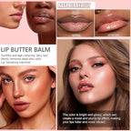 4 Color Glossy Lip Butter Balm, Moisturizing Lip Gloss Butter Non Sticky High Shiny Finish Lip Glow Oil, Natural Plumping Lip Tint Lip Care & Repair Lip Mask for Soft & Smooth & Protect Dry Lip