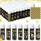 48 Pcs Lip Balm Bulk Gift Christmas Black Gold Lip Balms Christmas Lips Care Products, Lip Moisturizer Treatment for Christmas Stocking Stuffers, Appreciation Gifts for Women Girls Employee