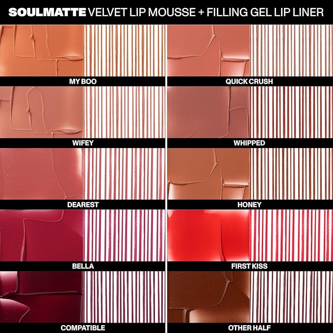Morphe Soulmatte Velvet Lip Mousse Matte Lipstick - Air-Whipped, Soft Matte Lip Makeup with Vitamin E to Hydrate, Soften and Smooth Lips - My Boo (0.128 Oz)