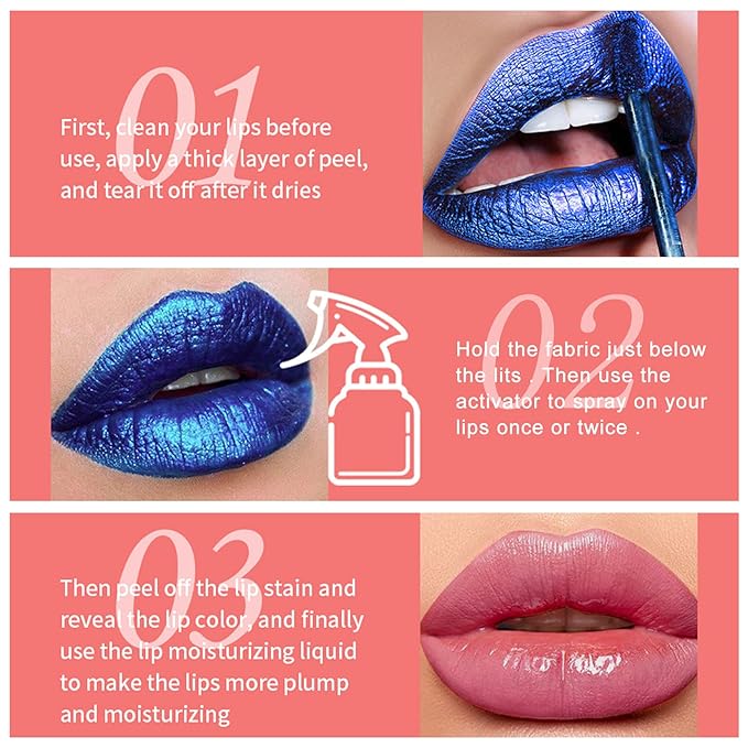 Peel Off Lip Stain Lip Tint Matte Liquid Lipstick Nude Lip Gloss Long Lasting Waterproof Lip Tint Stain Non-stick Cup Peel Off Lipstick Lip Makeup for Women Girls - 01