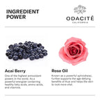 Odacité Anti Aging Serum Concentrate with Acai + Rose - Revitalizing Facial Oil, Youthful Glow, Improves Skin Tone, Wrinkles, and Firmness, Age defying, Rose Oil, 0.17 fl. oz.