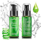 Organic Aloe Vera Gel, Aloe Vera Gel Extracted from Freshly Cut Pure Aloe Leaves, Skin Care for Deeply & Rapidly Soothing, Firming, After Shave, Sunburn Relieve, etc (Travel Pack)