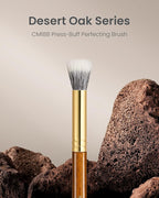 Desert Oak Series Dual Wool Blush Brush - Flat Top Goat Hair for Diffused Powder & Cream Blush, Seamless Blending, Bubinga Handle (CM 188)