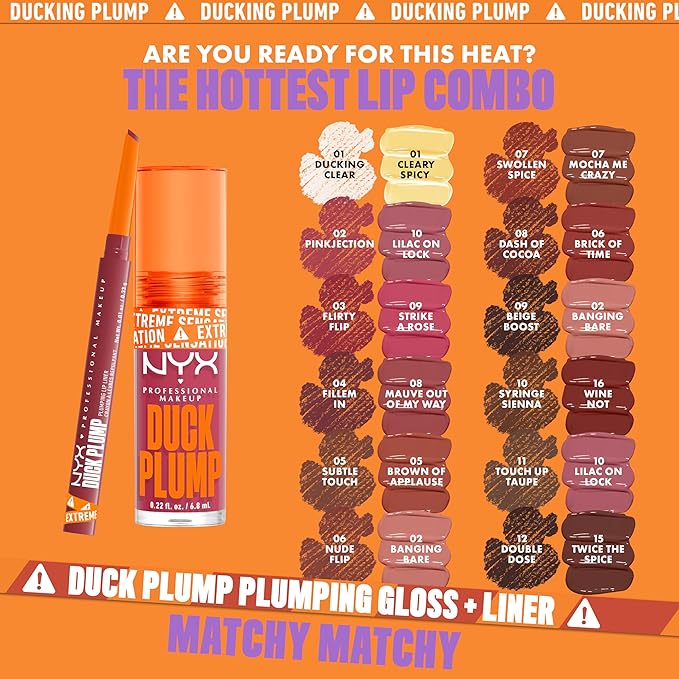 NYX PROFESSIONAL MAKEUP Duck Plump Plumping Lip Liner, Matte Pencil With Up To 10HR Wear, Nude Flip (Nude Lip Liner)