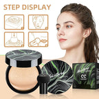 Air Cushion CC Cream Mushroom Head Foundation - Moisturizing BB Cream Makeup Long Lasting Matte Conceale, Oil Control Waterproof Makeup Base Primer (Beige, 1 PCS)