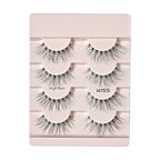 KISS The New Natural, False Eyelashes, 'Wide Slacks', 12 mm, Includes 4 Pairs Of Lashes, Contact Lens Friendly, Easy to Apply, Reusable Strip Lashes