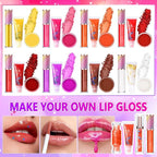 JCOOS Lip Gloss Making Kit, Lip Gloss Set for Teens Kids Tweens Girls Woman Lip Kit Fun DIY Lipgloss Making Kit, Make Your Own Lip Gloss Kit, Moisturizing Glitter Kids Gifts Stuff for Girls 10-12
