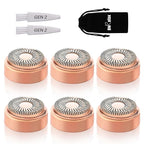 Replacement Heads for Flawless Facial Hair Remover, Gen 2 Replacement Blades Compatible with Finishing Touch Flawless Hair Removal, 18K Gold Painless Razor Head for Women（6 Pack）