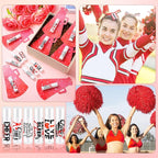 60 Pcs Cheerleading Lip Balm Bulk Cheer Teams Lip Balm Gifts Set Honey Moisturizing Lip Care Flavor Hydration Dry Chapped Lips for Men Women Children(Red)