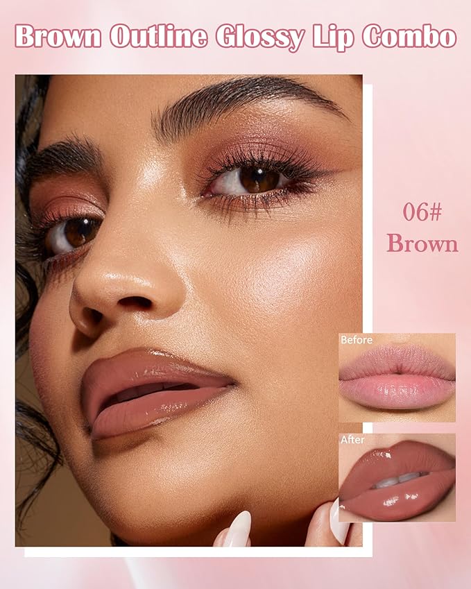 Brown Peel Off Lip Liner Stain & Brown Lip