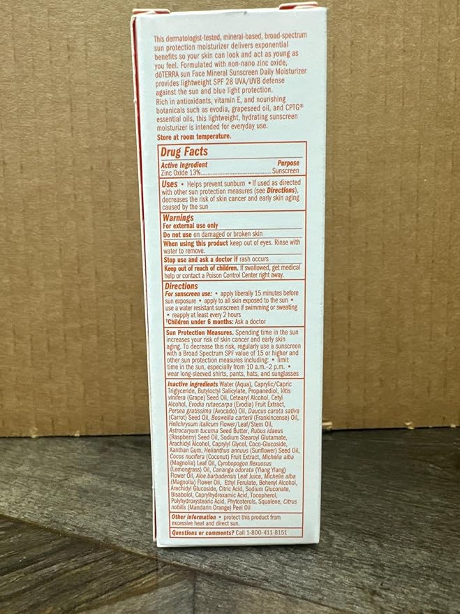 doTERRA Sun Face Mineral Sunscreen Daily Moisturizer