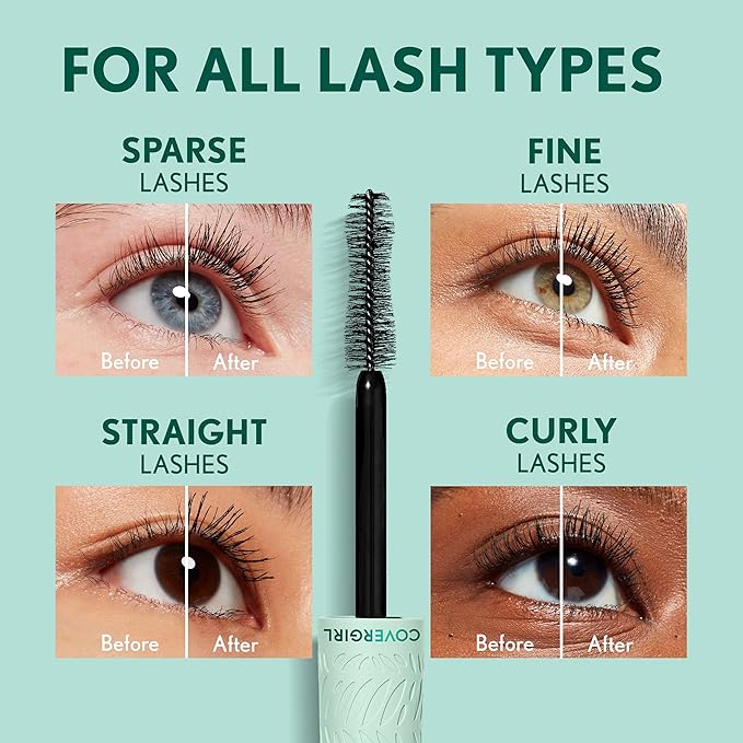 Covergirl Lash Blast Cleantopia Mascara, Volumizing, Smudge-Proof, Vegan Formula, Extreme Black 800, 1 Count