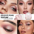 Boobeen 4-Color Makeup Palette, Highly Pigmented Glitter Eyeshadow Contour Palette with Smudger, Multi-purpose Face Makeup Palette for Eye/Face/Highlighter, Creates Shimmer Finishes, Long-lasting