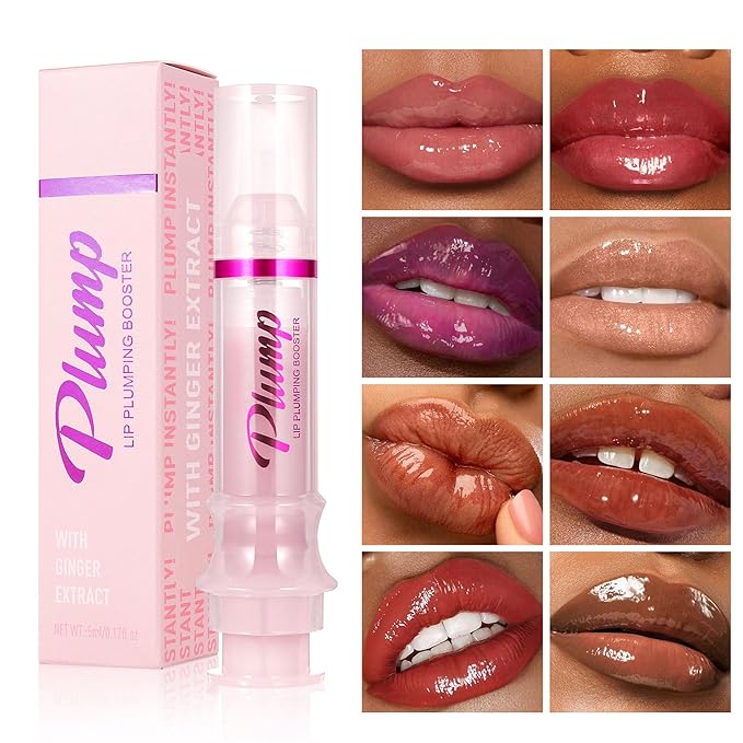 Lip Plumping Lip Gloss, High-Shine & Volumizing Lip Plumping Lip Glass Mirror Lip Glaze Lip Makeup, Long-lasting moisturizing Plump & Pout Lip Lip Gloss for Women (#07)
