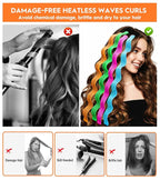 42 Pieces Heatless Waves Hair Curler, No Heat Damage Wavy Hair Curlers with 2 Sets of Styling Hooks, Heatless Curls for Women Girls Long Medium Short Hair(4 Colors,55cm/ 21.65")