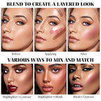 3Pcs Cream Contour Stick Makeup Kit - Cream Blush Stick Highlighter Stick Contour Bronzer Stick for Cheeks, Waterproof Long Lasting Blendable, Contour Stick Trio for Face Makeup (#02, 05, 06)