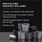 Fromm ProVolume 3" Self-Grip Ceramic Ionic Thermal Hair Rollers, 2 Count Large Salon Quality Hair Curlers for Medium and Long Hair, Blowouts, Curtain Bangs