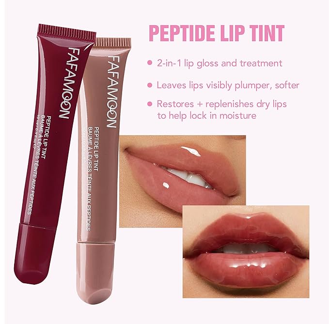 Petansy 5 Colors Hydrating Lip Gloss, Shiny Jelly Lip Plumping Lip Balms, Long Lasting Nourishing Non-sticky Fresh Clear Smooth Lip Care