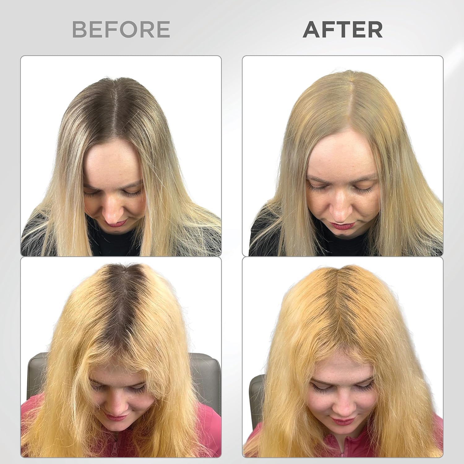 THICK FIBER Root Touch Up Powder for Thinning Hair Women - Water & Sweat Resistant Hair Loss Concealer Set with Brush (Blonde)