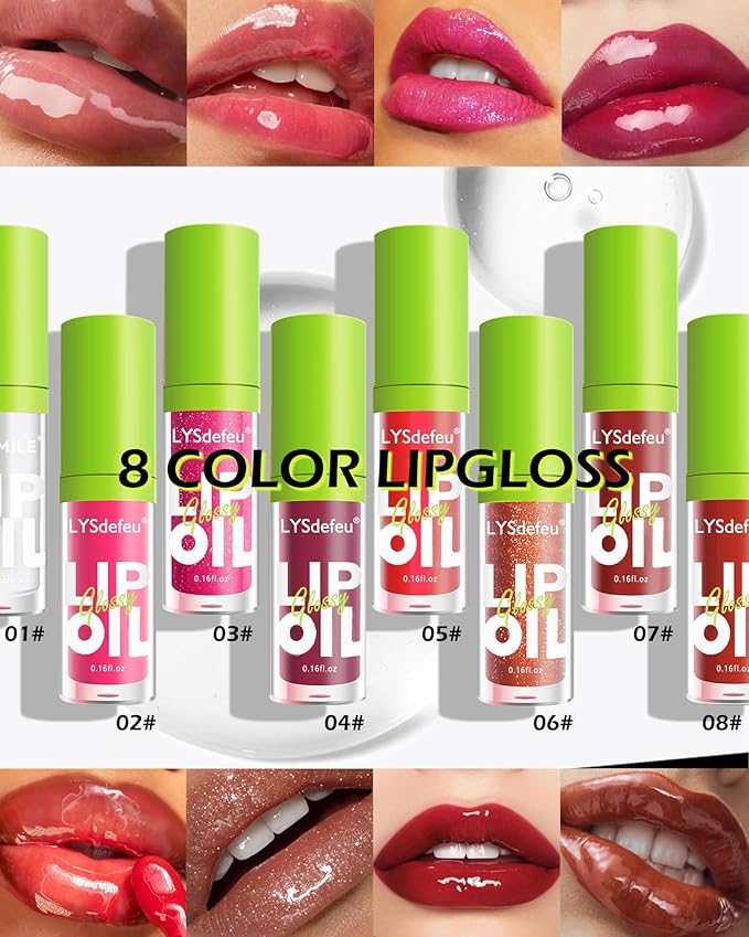 Lip Oil Lip Glaze-1Pcs Hydrating Plum Lip Glow Oil,Shiny Transparent Tint Lip Gloss Plumping,Long Lasting Non-sticky Clear Glow Reviver Lip Care Oil,Women's Day Lip Makeup Gift for Women Girl-04#