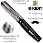 Kent 82T Handmade Folding Pocket Comb for Men, Fine Tooth Hair Comb Straightener for Everyday Grooming Styling Hair, Beard or Mustache, Use Dry or with Balms, Saw Cut Hand Polished, Made in England
