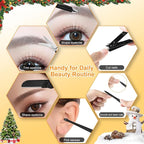 Yougai Tweezers Set,9 Pcs Professional Stainless Steel Nail Clippers and Tweezer Kit for Women and Men, Great Precision Tweezers No Gaps with Leather Travel Case