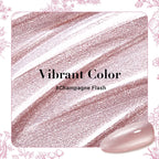 AZUREBEAUTY Cat Eye Nail Polish Quick Dry Nude Glitter Nail Polish Natural Shine Nail Lacquer Salon-Quality for Women Girl Gift Set 1Pcs 0.34 fl oz