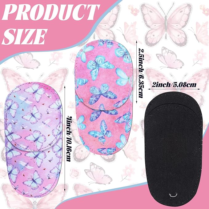 Newcotte 12 Pcs Eye Patch for Kids Girls Boys Reusable Eye Patch for Glasses over the Lens Colorful Eye Patch Toddler Eye Patch Adorable Kids Eye Patches Assorted Eye Patch Cover (Butterfly)