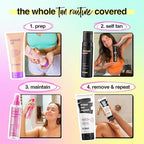 b.tan Dark Self Tanner Mousse | Get Tanned - Best, 1 Hour Express Sunless Tanning Foam, No Fake Tan Smell, Ultra Dark Bronzing Glow, Face & Body, Vegan, Cruelty Free, 6.7 Fl Oz