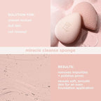 Real Techniques Miracle Cleansing Sponge, Skincare Facial Cleansing Tool with Probiotics, Exfoliate & Deep Cleans Pores, Dual Sided, Gentle on Skin, Cruelty Free, 1 Count