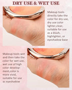 Baked Blush,Glow Marbleized Blusher Powder Palette,Lightweight Shimmery Blusher for Cheeks,Eyeshadow & Highlight,Makeup Gift for Women rubores de maquillaje(0.49Ounce)-08 Gold Pink