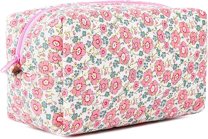 Soidram pink makeup bag floral
