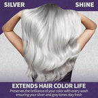 Natural Riches Radiant Silver Shine Purple Shampoo and Conditioner Set for Gray Hair - Paraben-Free and Color Safe – With Silk Proteins, Tones Dull Hair, Softens & Adds Shine - 16 fl oz