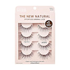 KISS The New Natural, False Eyelashes, 'Wide Slacks', 12 mm, Includes 4 Pairs Of Lashes, Contact Lens Friendly, Easy to Apply, Reusable Strip Lashes