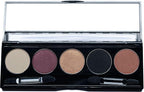 Cleopatra Shimmer White, Purple Burgundy, Gold Bronze, Black and Copper Penny Vegan Eyeshadow Palette; Talc, Paraben & Cruelty Free